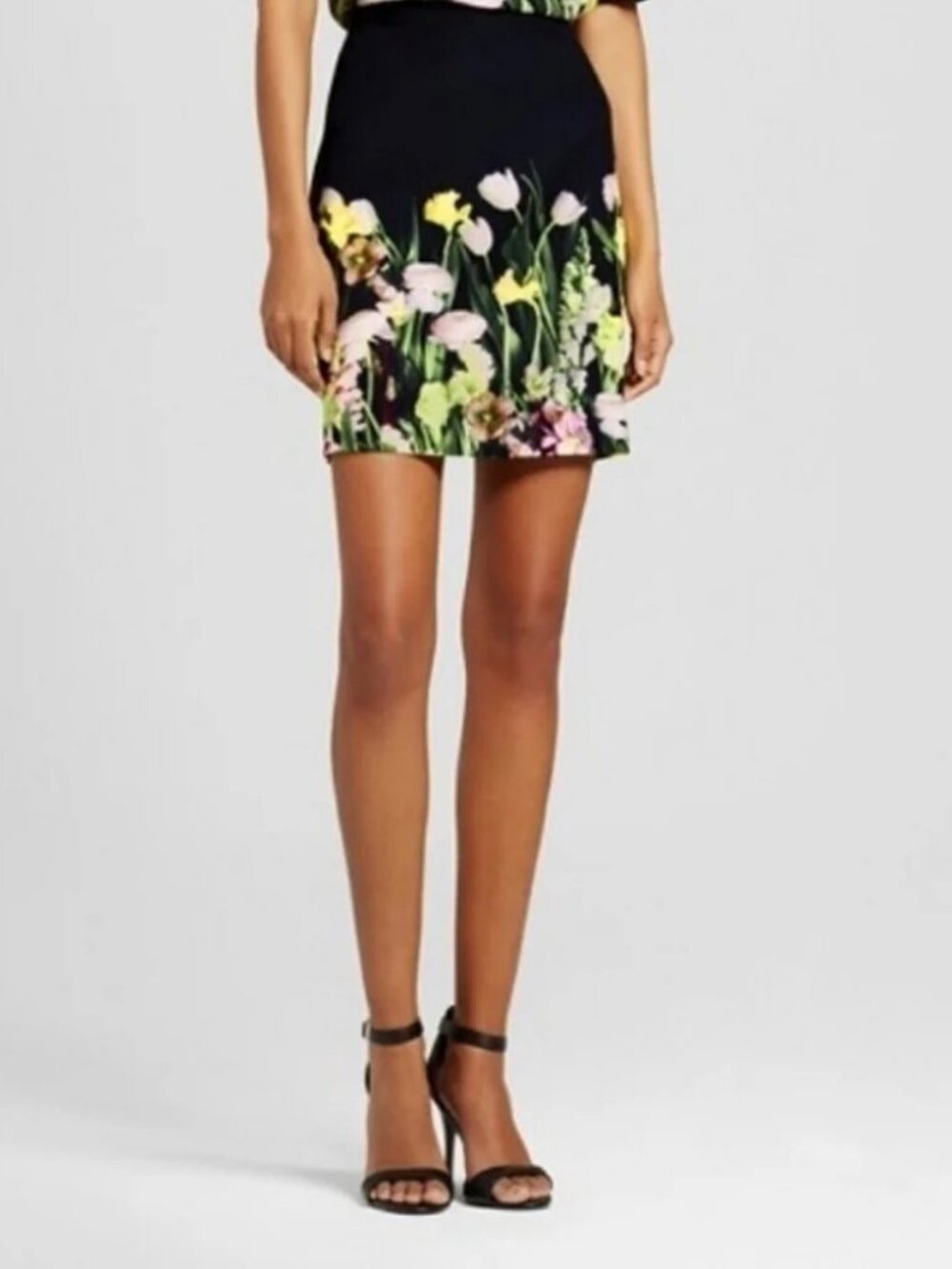 Victoria Beckham for Target Black Floral Mini Skirt Size XS